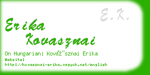 erika kovasznai business card